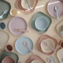 Mushie Plates & Bowls|Dishes, Utensils & Food Containers*- Round Bowl Dinnerware Set, Powder Blue