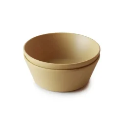 Mushie Plates & Bowls|Dishes, Utensils & Food Containers*- Round Dinnerware Bowl Set Of 2 (Mustard)