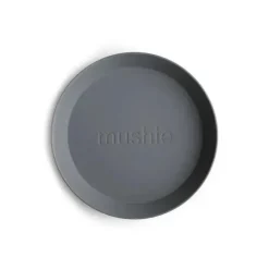 Mushie Plates & Bowls|Dishes, Utensils & Food Containers*- Round Dinnerware Plates Set Of 2 (Smoke)