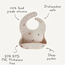 Mushie Gift For Baby|Bibs*- Silicone Baby Bib, Adjustable Fit Waterproof, Bees