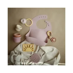 Mushie Gift For Baby|Bibs*- Silicone Baby Bib - Pale Mauve
