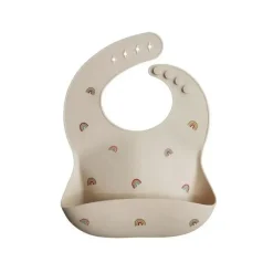 Mushie Gift For Baby|Bibs*- Silicone Baby Bib - Rainbows