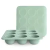 Mushie Utensils & Accessories|Dishes, Utensils & Food Containers*- Silicone Baby Food Freezer Tray with Lid, 9 Cups 1.5oz, Cambridge Blue