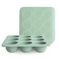 Mushie Utensils & Accessories|Dishes, Utensils & Food Containers*- Silicone Baby Food Freezer Tray with Lid, 9 Cups 1.5oz, Cambridge Blue