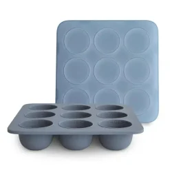 Mushie Utensils & Accessories|Dishes, Utensils & Food Containers*- Silicone Baby Food Freezer Tray with Lid, 9 Cups 1.5oz, Tradewinds