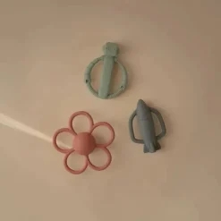 Mushie Toys For 0-12 Months|Gift For Baby*- Silicone Baby Rocket Rattle Teether Toy