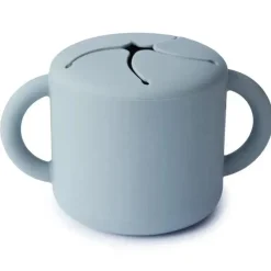 Mushie Food Jars & Snack Cups|Dishes, Utensils & Food Containers*- Silicone Baby Snack Cup, Powder Blue