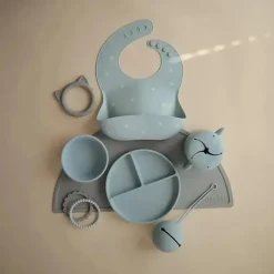 Mushie Food Jars & Snack Cups|Dishes, Utensils & Food Containers*- Silicone Baby Snack Cup, Powder Blue