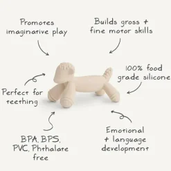 Mushie Toys For 0-12 Months|Gift For Baby*- Silicone Baby Teether Toy, Lamb Figurine