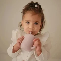 Mushie Straw, Sippy & Training Cups|Dishes, Utensils & Food Containers*- Silicone Baby Training Cup & Straw, Blush