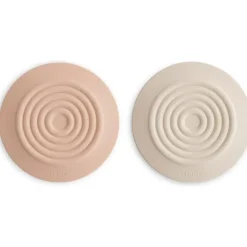 Mushie Bath Safety*- Silicone Drain Stopper 2-Pk, Blush/Shifting Sand