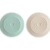 Mushie Bath Safety*- Silicone Drain Stopper 2-Pk, Cambridge Blue/Shifting Sand