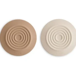 Mushie Bath Safety*- Silicone Drain Stopper 2-Pk, Natural/Shifting Sand