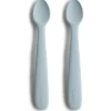 Mushie Utensils & Accessories|Dishes, Utensils & Food Containers*- Silicone Feeding Spoons, Powder Blue (2-Pack)