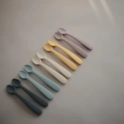 Mushie Utensils & Accessories|Dishes, Utensils & Food Containers*- Silicone Feeding Spoons, Powder Blue (2-Pack)