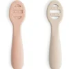 Mushie Utensils & Accessories|Dishes, Utensils & Food Containers*- Silicone First Feeding Baby Spoons, 2 Pack, Blush, Shifting Sand
