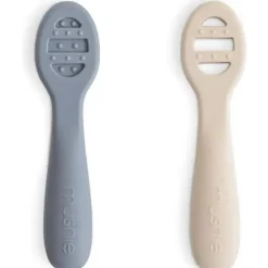 Mushie Utensils & Accessories|Dishes, Utensils & Food Containers*- Silicone First Feeding Baby Spoons, 2 Pack, Tradewinds, Shifting Sand