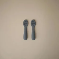 Mushie Utensils & Accessories|Dishes, Utensils & Food Containers*- Silicone First Feeding Baby Spoons, 2 Pack, Tradewinds, Shifting Sand