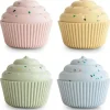 Mushie Rattles & Teethers|Gift For Baby*- Silicone Mix and Match Cupcake Toy 4 Pack, Mold Free