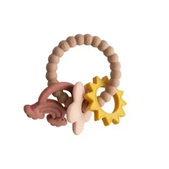 Mushie Rattles & Teethers|Gift For Baby*- Silicone Nature Teething Ring Toy