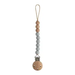 Mushie Gift For Baby|Pacifier Clips & Cases*- Silicone Pacifier Clip Eva, Stone