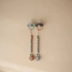 Mushie Gift For Baby|Pacifier Clips & Cases*- Silicone Pacifier Clip Eva, Stone