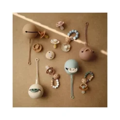 Mushie Gift For Baby|Pacifier Clips & Cases*- Silicone Pacifier Holder Case - Natural