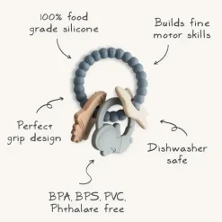 Mushie Gift For Baby*- Silicone Space Teething Ring Toy