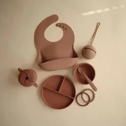 Mushie Suction Plates & Bowls|Dishes, Utensils & Food Containers*- Silicone Suction Bowl, Woodchuck