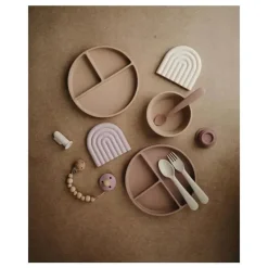 Mushie Suction Plates & Bowls|Dishes, Utensils & Food Containers*- Silicone Suction Plate (Cloudy Mauve)
