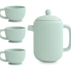 Mushie Pretend Play*- Silicone Tea Play Set, Cambridge Blue