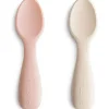 Mushie Utensils & Accessories|Dishes, Utensils & Food Containers*- Silicone Toddler Starter Spoons, 2 Pack,Blush Shifting Sand