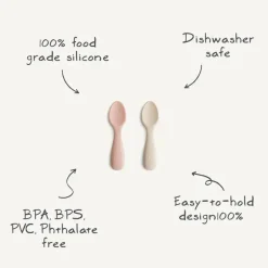 Mushie Utensils & Accessories|Dishes, Utensils & Food Containers*- Silicone Toddler Starter Spoons, 2 Pack, Tradewinds/Shifting Sand