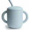 Mushie Straw, Sippy & Training Cups|Dishes, Utensils & Food Containers*- Silicone Training Cup & Straw, Powder Blue