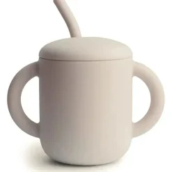 Mushie Straw, Sippy & Training Cups|Dishes, Utensils & Food Containers*- Silicone Training Cup & Straw, Shifting Sand
