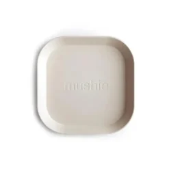 Mushie Plates & Bowls|Dishes, Utensils & Food Containers*- Square Dinnerware Baby Plates- Set Of 2 - Ivory