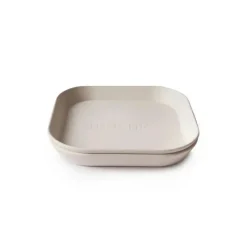 Mushie Plates & Bowls|Dishes, Utensils & Food Containers*- Square Dinnerware Baby Plates- Set Of 2 - Ivory