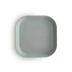 Mushie Plates & Bowls|Dishes, Utensils & Food Containers*- Square Dinnerware Baby Plates- Set Of 2 - Sage