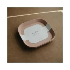 Mushie Plates & Bowls|Dishes, Utensils & Food Containers*- Square Dinnerware Baby Plates- Set Of 2 - Blush