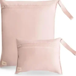 Mushie Pre/Post Maternity Supports*- Water Resistant Wet Bags, Large & Small Reusable Storage Bag, Set of 2 Blush