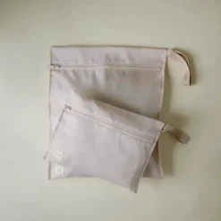 Mushie Pre/Post Maternity Supports*- Water Resistant Wet Bags, Large & Small Reusable Storage Bag, Set of 2 Blush