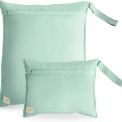 Mushie Pre/Post Maternity Supports*- Water Resistant Wet Bags, Large & Small Reusable Storage Bag, Set of 2 Roman Green