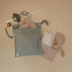Mushie Pre/Post Maternity Supports*- Water Resistant Wet Bags, Large & Small Reusable Storage Bag, Set of 2 Tradewinds