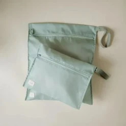 Mushie Pre/Post Maternity Supports*- Water Resistant Wet Bags, Large & Small Reusable Storage Bag, Set of 2 Tradewinds