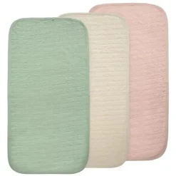 Mushie Changing Pads & Covers*- Waterproof Changing Pad Liners, 100% Organic Cotton, Set of 3, Blush Combo