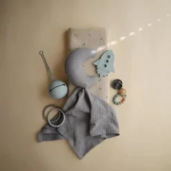 Mushie Gift For Baby|Blankets & Quilts*Lovely Blanket Moon Lovey - Tradewinds Blue