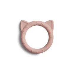 Mushie Rattles & Teethers|Toys For 0-12 Months*Silicone Baby Teether Cat Toy Blush