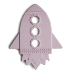 Mushie Toys For 0-12 Months|Gift For Baby*Silicone Baby Teether Rocket Soft Lilac