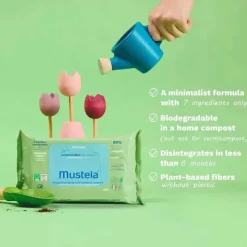 Mustela Cool Baby Products|Wipes & Warmers*- Compostable Cleansing Water Wipes