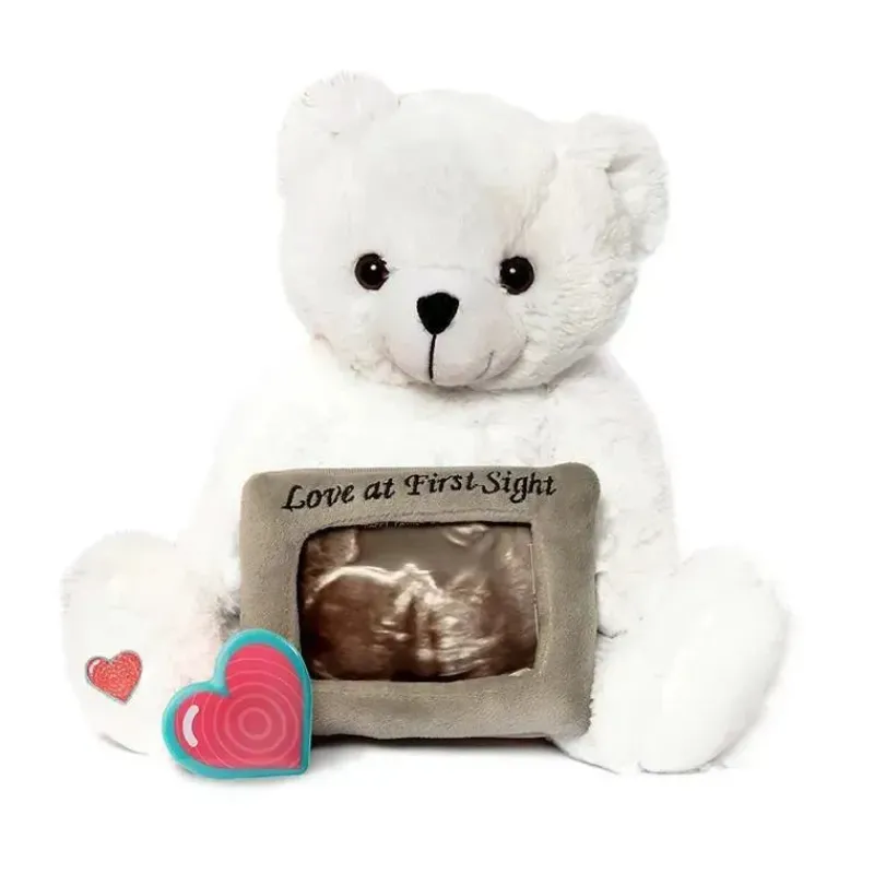 My Baby's Heartbeat Bear Baby Shower*My Baby' s Heartbeat Ultrasound Teddy Bear Photo Frame White